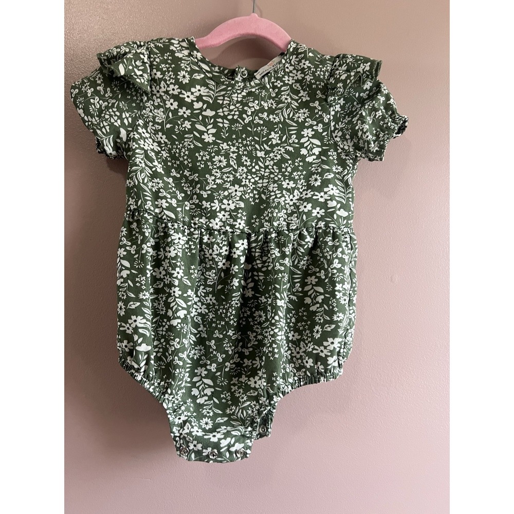 Bailey's Blossoms‎ Girl's Infant Floral Romper  Green Size 18-24 Months